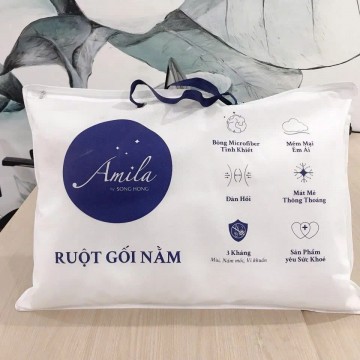 Ruột gối đơn - RG cao cấp Sông Hồng  Amila - Hàng chính hãng, mềm mịn, an toàn